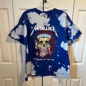 Metallica In Vertigo You Will Be Tie Dye Graphic Tee Blue White XL